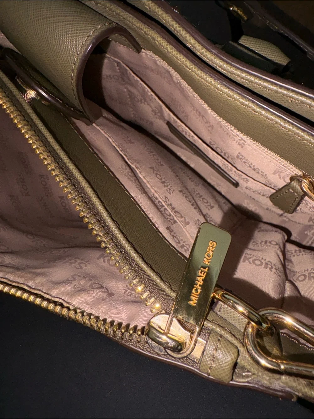 Michael Kors Olive Green Saffiano Leather Purse